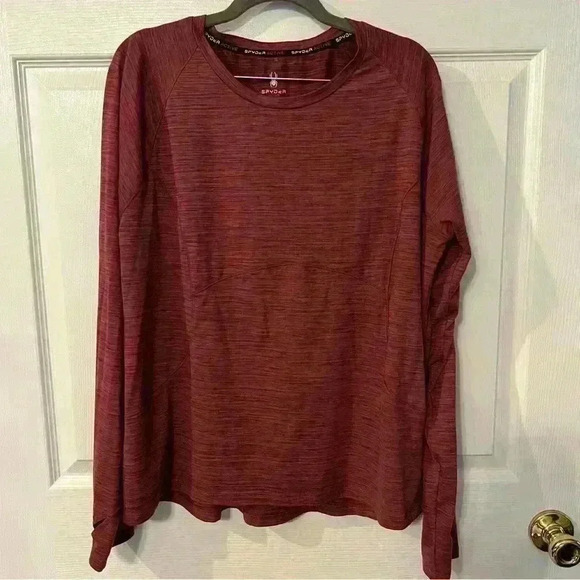 Spyder Womens Long Sleeve Brushed Soft Active Top Shirt Size XXL Color Burgundy - Picture 1 of 5